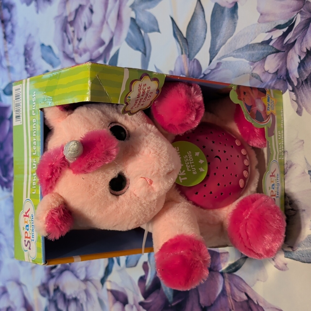 Spark Imagine Pink Sparkle Unicorn Night Light Plush Soft Toy Stuffed Animal